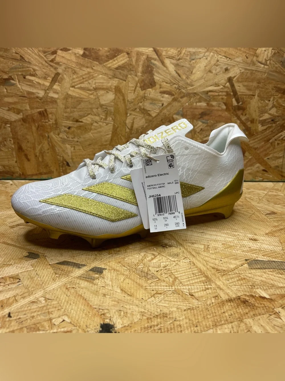 Adidas Adizero Electric Speed Exotic White and Gold Football Cleats Men Size 11